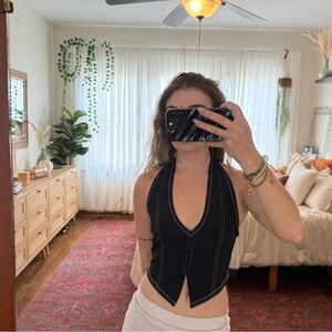 Black Halter Top